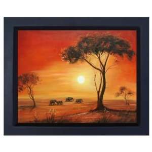  Studio Arts AFR 015 M2 Hand Painted Sunset on the Horizon 