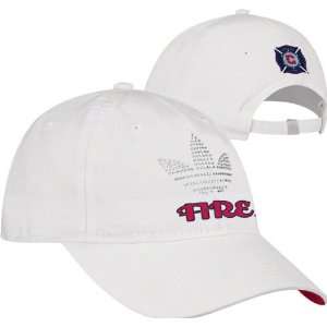 Chicago Fire Womens White adidas Rhinestone Slouch Adjustable Hat