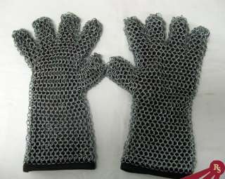 CHAINMAIL GAUNTLET GLOVES   Leather   ARMOR CHAIN MAIL  