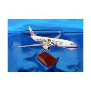 Sky Marks China Airlines 737 800 1/100 w/gear & Wood Stand 