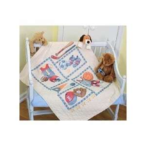   Stamped Cross Stitch, Little Sports Quilt Arts, Crafts & Sewing