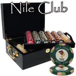  500 Ct Nile Club 10 Gram Ceramic Poker Chip Set in Black 
