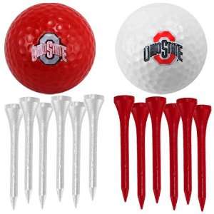  Ohio State Buckeyes Two Golf Balls and Twelve Tees Set 
