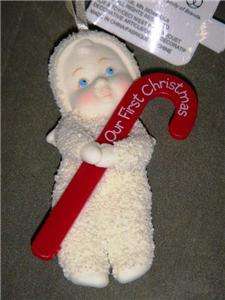 Dept 56 Snowbabies Our 1st Christmas Ornament New Version Candy Cane 