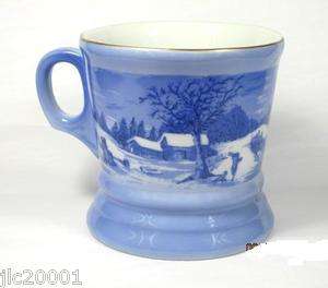 Currier & Ives Collectible Shaving Cup  The Homestead In Winter  