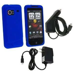  HTC Droid Incredible Combo Dark Blue Silicone Protective 