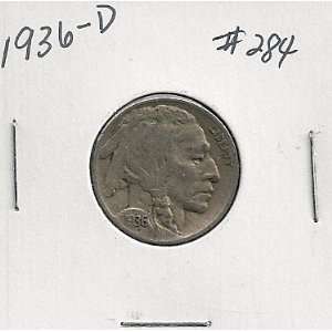  1936 D Buffalo Nickel in 2x2 holder #284 