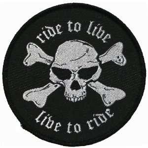   To Live Live To Ride Motorcycle Biker Woven Patch 