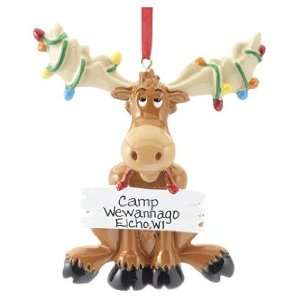 Personalized Christmas Moose with Lights Christmas Ornament  