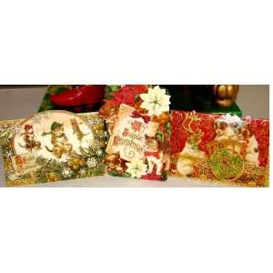 Assorted Christmas Greeting Note Cards Punch Studio Victorian Die cut 
