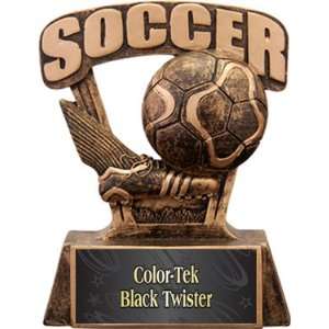   Soccer Resin Trophies BLACK COLOR TEK PLATE 6 RESIN TROPHY   Custom