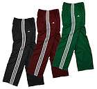 Adidas Mens 3 Stripe Athletic Track Pants Black, Green, Maroon