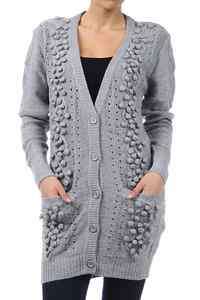   Sweater Cardigan Knit Top Embellished Small Medium Large XL XXL  
