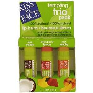 KISS MY FACE Tempting Trio Lip Balm Version 1 Peach CoconutPineapple 