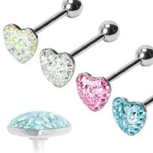   Epoxy Dome Heart Top   14G, 5/8 Length   Sold as a Pair Jewelry