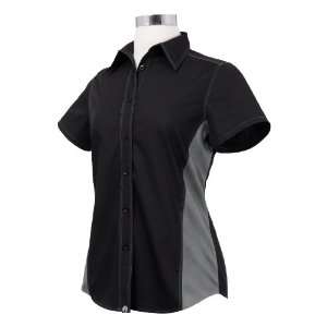 Chef Works CSWC BLM M Women Universal Contrast Shirt, Black / Gray 