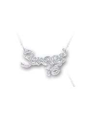 CleverEves Sterling Silver Sweet 16 Crystal Necklace