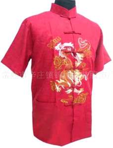 Chinese mens embroider dragon T shirt Tops SzM XXL  