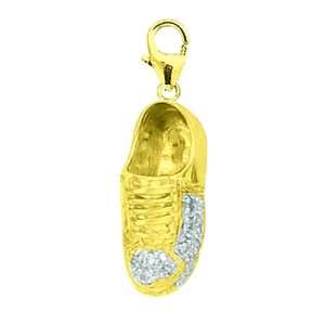  14K Yellow Gold Diamond Sneaker Charm Jewelry