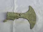 antique bronze chinese man carven axe head 