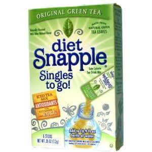 Diet Snapple Singles to Go Original Green Tea (6 Sticks in each box) 4 