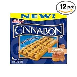 Cinnabon Bars Caramel, 6 Count Snack Bars (Pack of 12)  