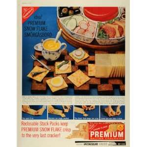 1959 Ad Snow Flake Smorgasbord Premium Saltine Crackers Wax Wrappers 