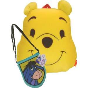  Pooh Face Smooshie Small Backpack & Eeyore Plush Cd Case 