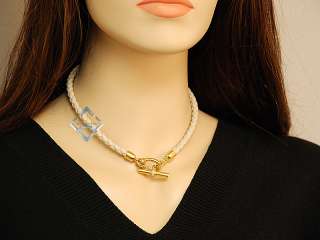 Slane & Slane 18K Yellow Gold Diamond Leather Necklace  