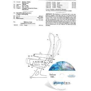 NEW Patent CD for TILTABLE AIR PLANE SEAT 