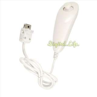  and Nunchuck Controller Set For Nintendo Wii + Case Skin white  