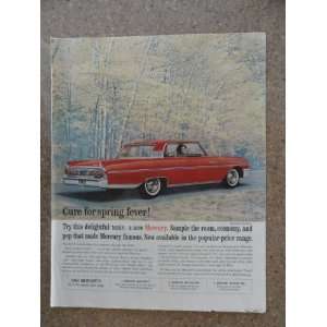  1961 Mercury, Vintage 60s full page print ad. (red car 