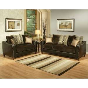    2pc Traditional Classic Fabric Sofa Set, CO REM S2