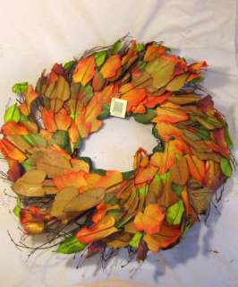   of Fall Leaves Orange Red Green Mills Floral Co. Holiday Craft  