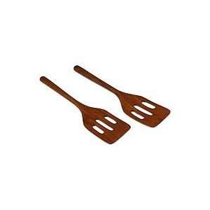  NOVICA Wood slotted spatulas, Guatemalan Fry Up (pair 