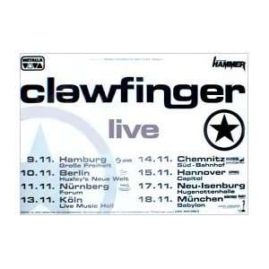  CLAWFINGER German Tour Music Poster