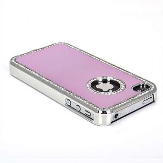 Silver Deluxe Aluminum W/Chrome Hard Back Case Cover For iPhone 4 4S 