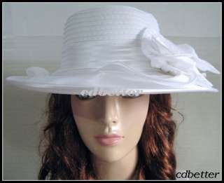 Wide Brim WEDDING CHURCH PARTY Style White Hats Caps  