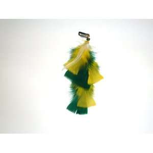 Green Bay Sports Fans, Clip in Feather Hair Extensions Green & Yellow 