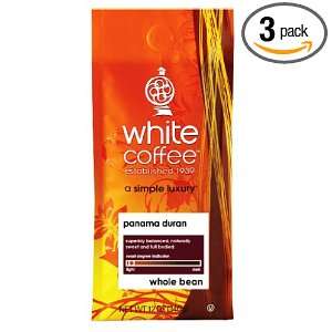 White Roasted Coffee, Panama Duran (Whole Bean), 12 Ounce Bags (Pack 