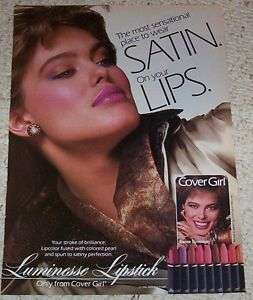 1986 Cover Girl cosmetic Lipstick RENEE SIMONSEN 1pg AD  