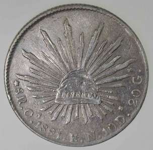 Mexico Silver 8 Reales 1891 Oa EN  