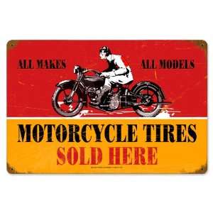  Motorcycle Tires Vintaged Metal Sign