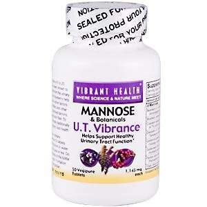 Vibrant Health, Mannose & Botanicals, U.T. Vibrance, 1,145 mg Each, 50 