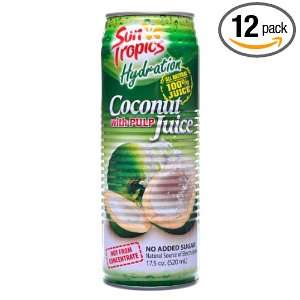 SunTropics Coconut Juice with Pulp, 17.5 Ounce (Pack of 12)