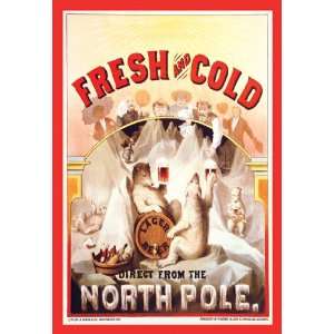   and Cold   Direct from the North Pole 12X18 Art Paper with Gold Frame