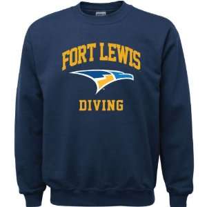 Fort Lewis College Skyhawks Navy Youth Diving Arch Crewneck Sweatshirt 