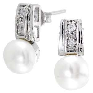  Zirconia with White Sim Pearl Fashion Earrings Puresplash Jewelry