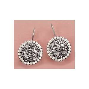    Oxidized Sterling Silver Bali Wire Earrings, 3/4 inch Jewelry