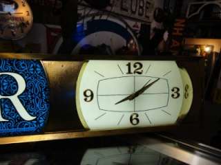  Cold Beer Lighted Flourescent Clock Sign 6 Feet Long 1969 RARE  